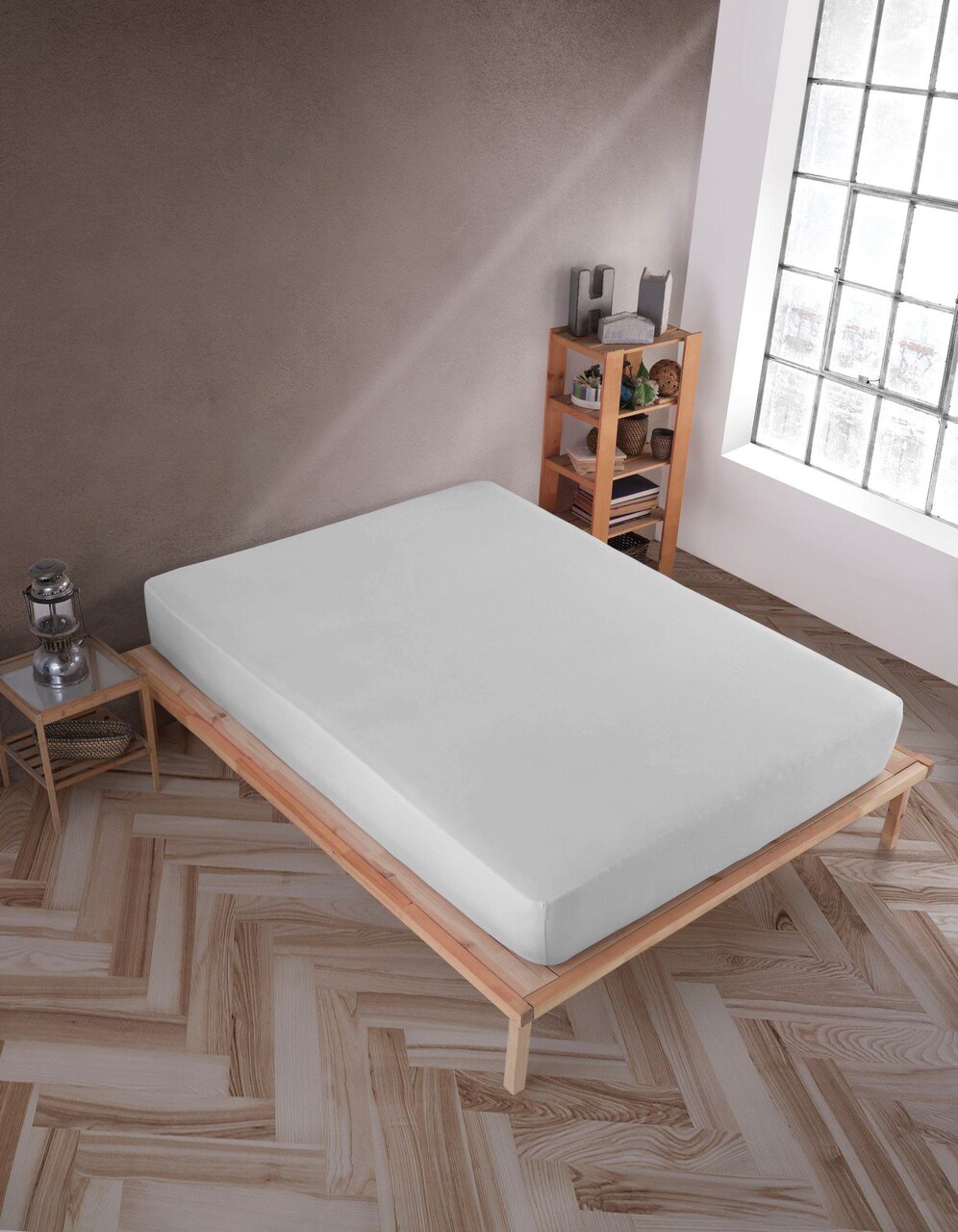Cearceaf de pat cu elastic Jersey Single Small (FR), L'essentiel Maison, Grey, Gri - imagine 6